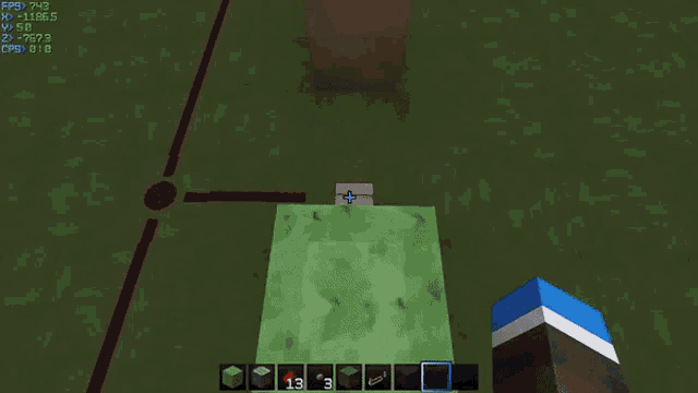 a screenshot of a minecraft game with a blue sky