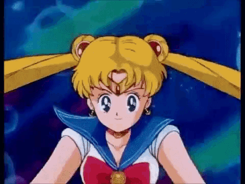 a close up of a cartoon character 's face with a blue background .