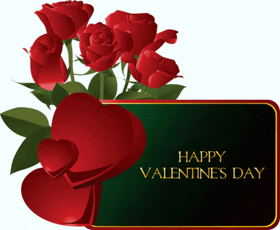 a happy valentine 's day card with red roses