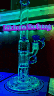 a bong with the words hit from the bong written above it