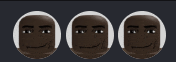 a cartoon of three faces with different expressions on them