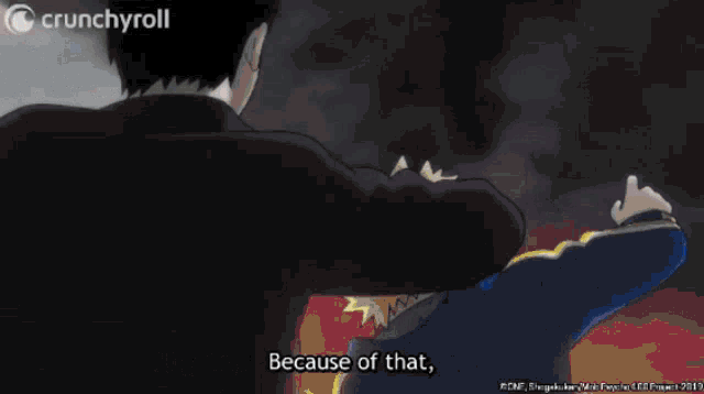 a crunchyroll ad shows a man in a black suit