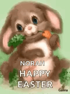 Bunny Happy Easter GIF - Bunny Happy Easter Carrot Lover GIFs