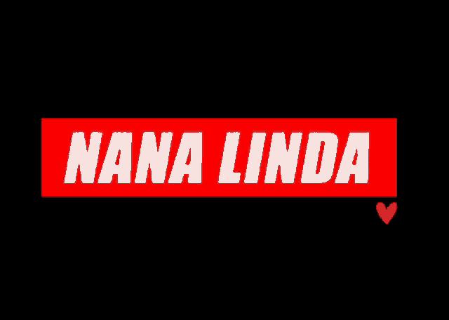 a red and white sign that says nana linda on a black background