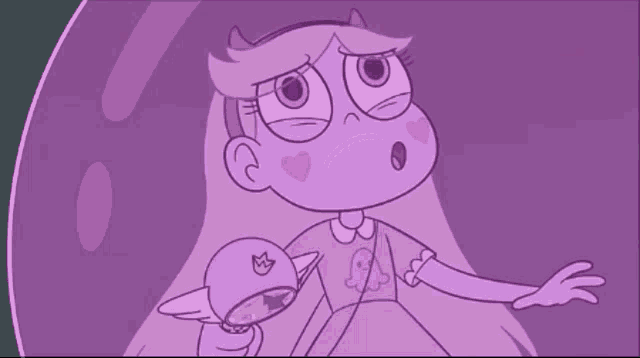 star butterfly from star vs the forces of evil is holding a pink object in her hand