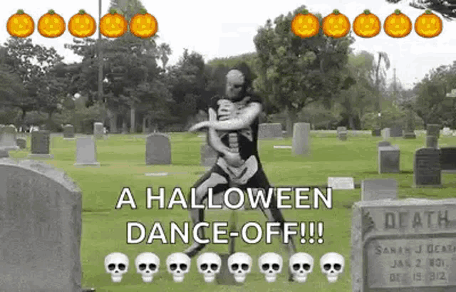 Skeleton Cemetery GIF - Skeleton Cemetery Dance GIFs