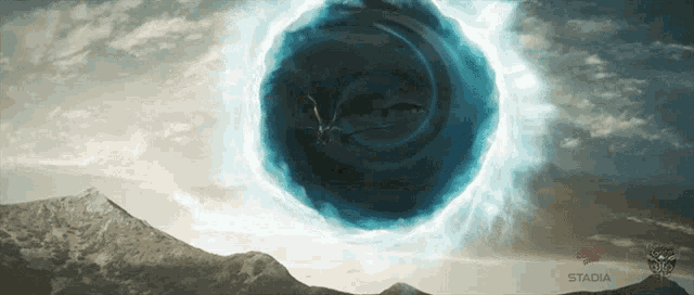 a blue circle with the word stadia in the corner