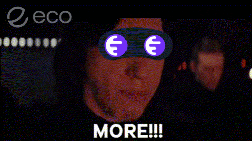 a man is wearing a mask with a euro sign on his eyes and the words more on the bottom