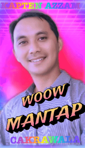 a picture of a man with the words woow mantap written on it