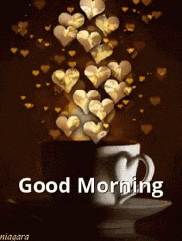 Good Morning Hearts GIF - Good Morning Hearts Coffee GIFs