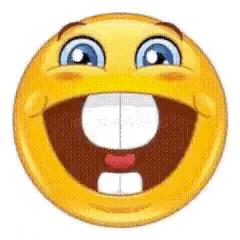 a smiley face with a big smile and a huge mouth open .