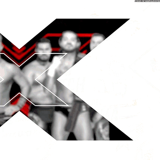 a group of wrestlers standing next to each other with a triangle in the middle that says " the next thing "