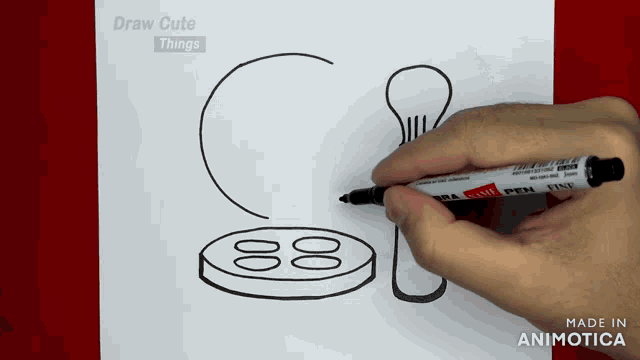 a person is drawing a coin with a marker that says fine