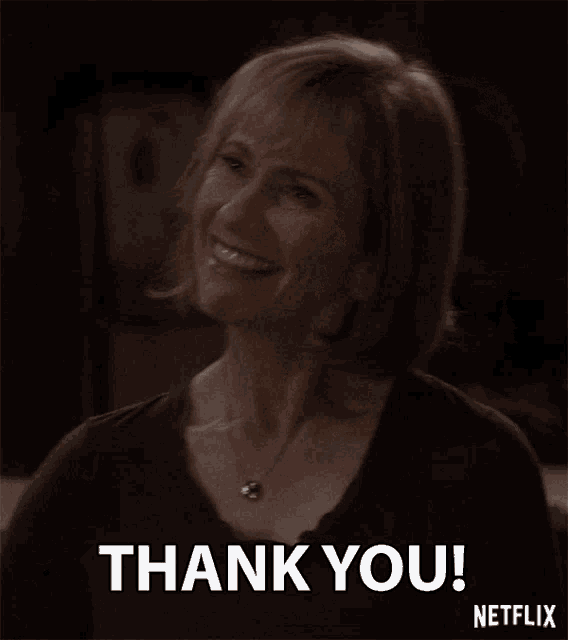 a woman says thank you in a netflix advert