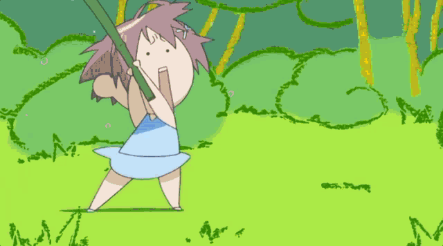 a cartoon drawing of a person swimming in a river