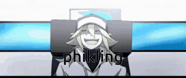 a cartoon character with the word phikling on the bottom right