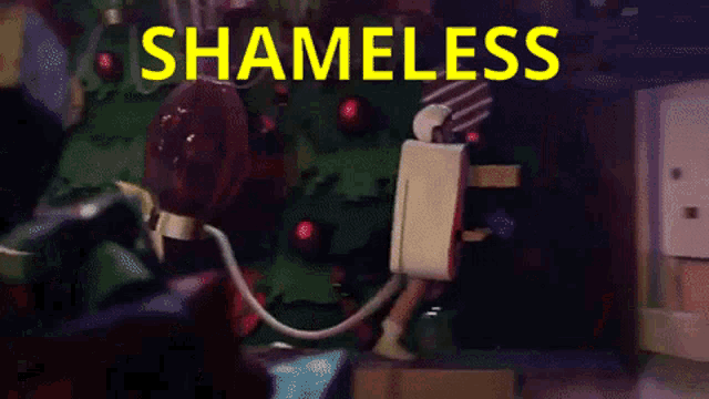 the word shameless that is on a cartoon
