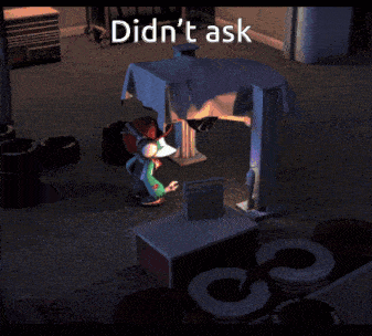 a cartoon character is working on a car with the words did n't ask above him