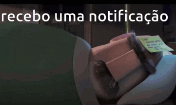 a picture of a robot with the words recebo uma notificacao written above it