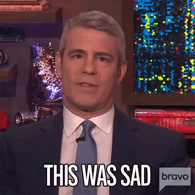 This Was Sad Andy Cohen GIF - This Was Sad Andy Cohen Watch What Happens Live With Andy Cohen GIFs