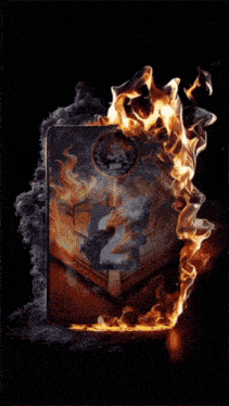 a phone that is on fire with the number 2