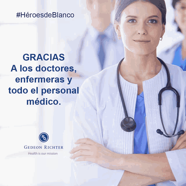 a poster that says gracias a los doctores