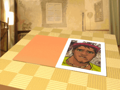 a picture of a man is on a table