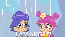 a cartoon of two girls with the words i am angry