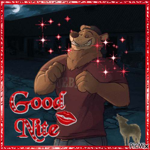 a greeting card with a bear and the words good night