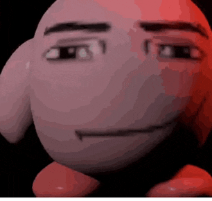 a close up of a cartoon character 's face with a serious look on it .
