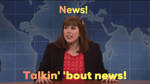 a female news anchor says news talkin bout news