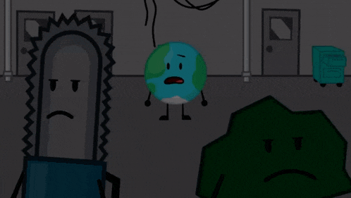 a cartoon character is standing in front of an explosion in a dark room