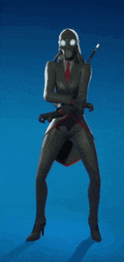 a person in a gas mask is jumping in the air holding a gun