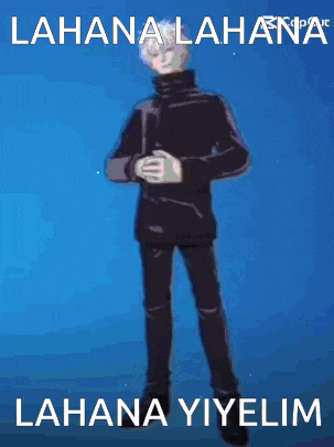 a cartoon of a man dancing with the words lahana lahana lahana yiyelim