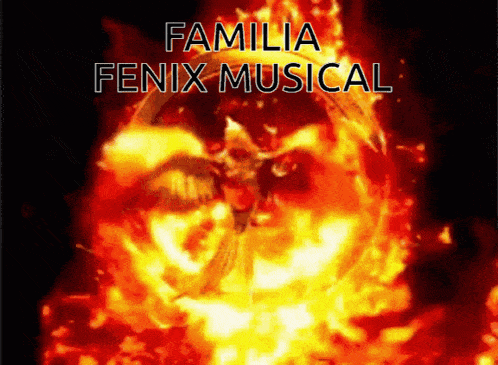 a poster for familia fenix musical shows a dragon surrounded by fire