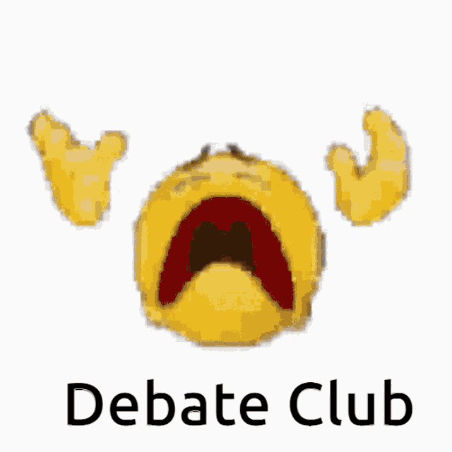 a debate club logo with a brown swirl in the middle