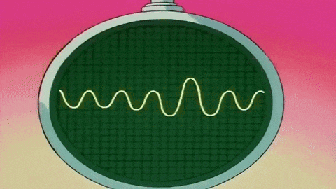 a green circle with a yellow line in the middle