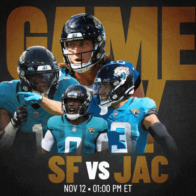 an advertisement for a football game between the sf and jac