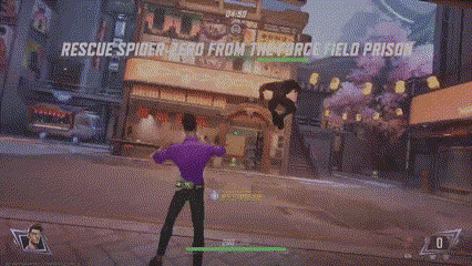 a screenshot of a video game called rescue spider-zero from the force field prison