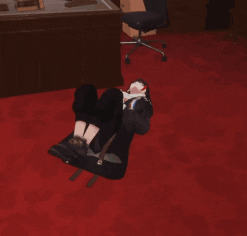 a person is laying on a chair with their feet crossed