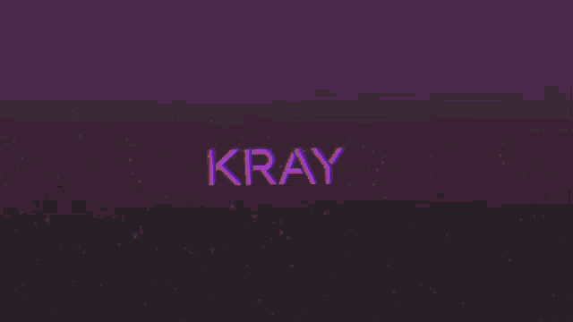 a purple background with the word kray in white letters