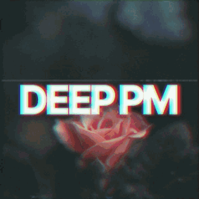 the word deeppm is on a screen with a blurry picture
