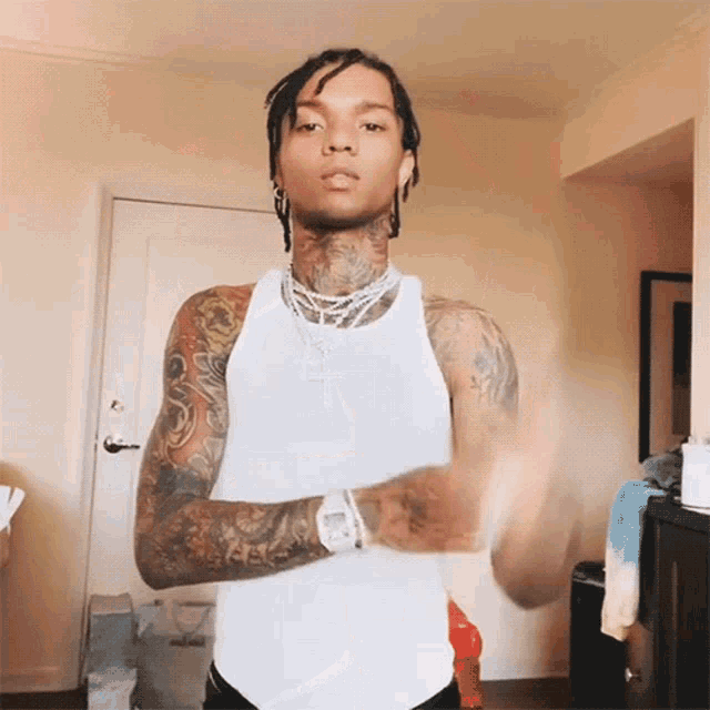 Pointing Upwards Swae Lee GIF - Pointing Upwards Swae Lee Its Up There GIFs