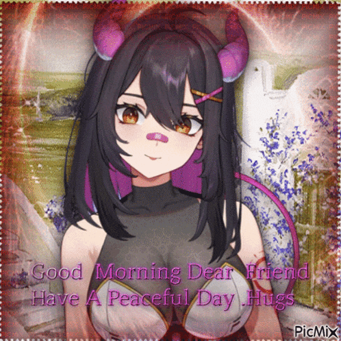 a good morning dear friend have a peaceful day hugs card