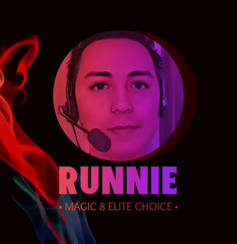 a picture of a man with a microphone and the name runnie on the bottom