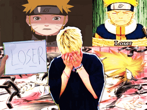 a person holding a piece of paper that says loser on it