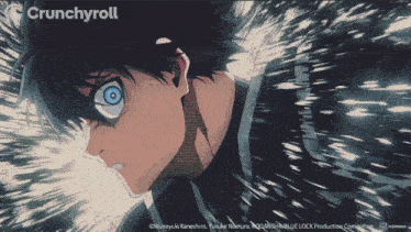 a crunchyroll ad with a cartoon character