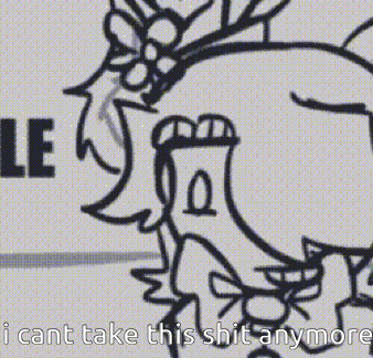 a black and white drawing of a person with the words `` i cant take this shit anymore '' written on it .