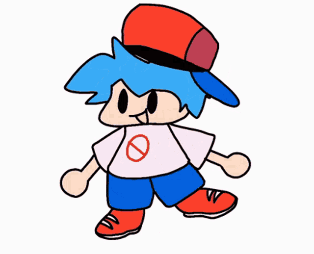 a drawing of a boy wearing a red hat and a pink shirt