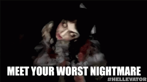 Meet Your Worst Nightmare GIF - Hellevator Scared Hellevator Series GIFs